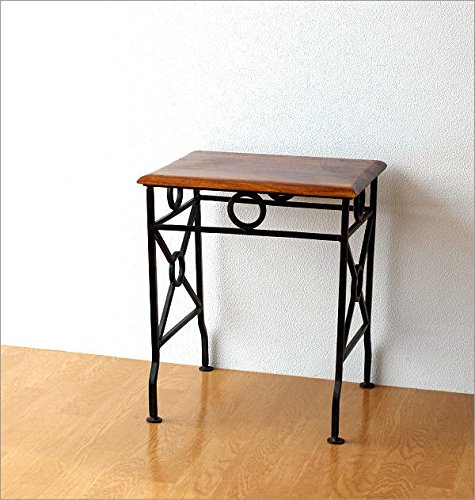 Amazon.co.jp: コンソールテーブル 玄関 木製 アイアン 花台 花瓶台